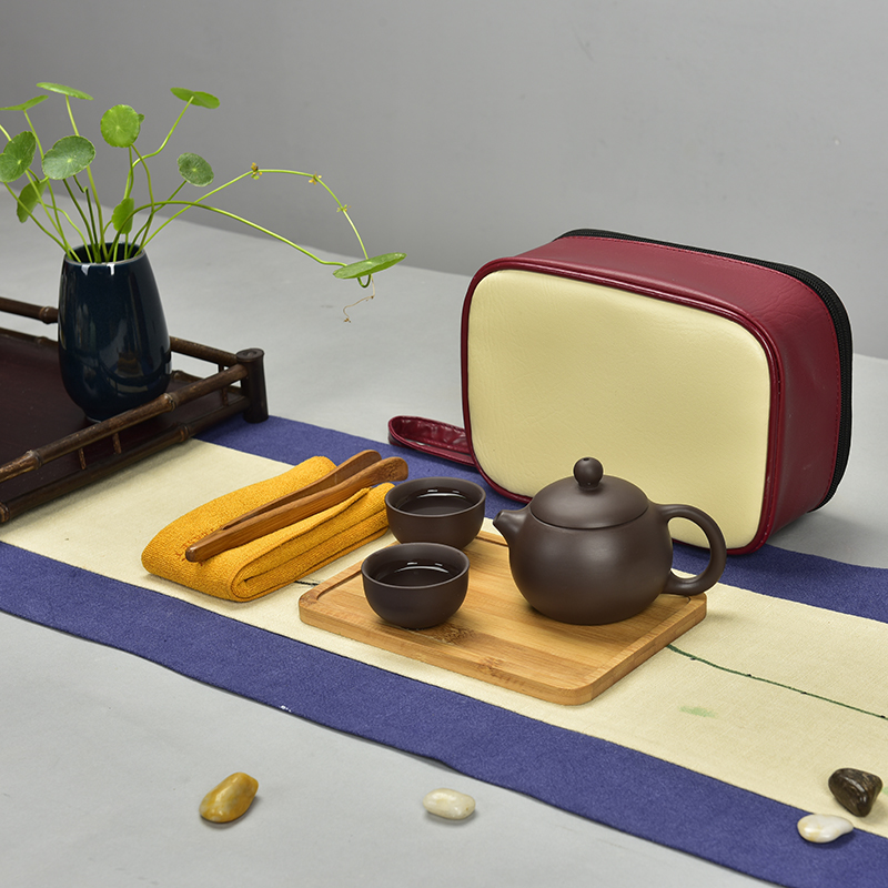 Crack cup travel outside travel easy car of a complete set of ceramic tea set suit portable BaoHu kung fu tea tray storage