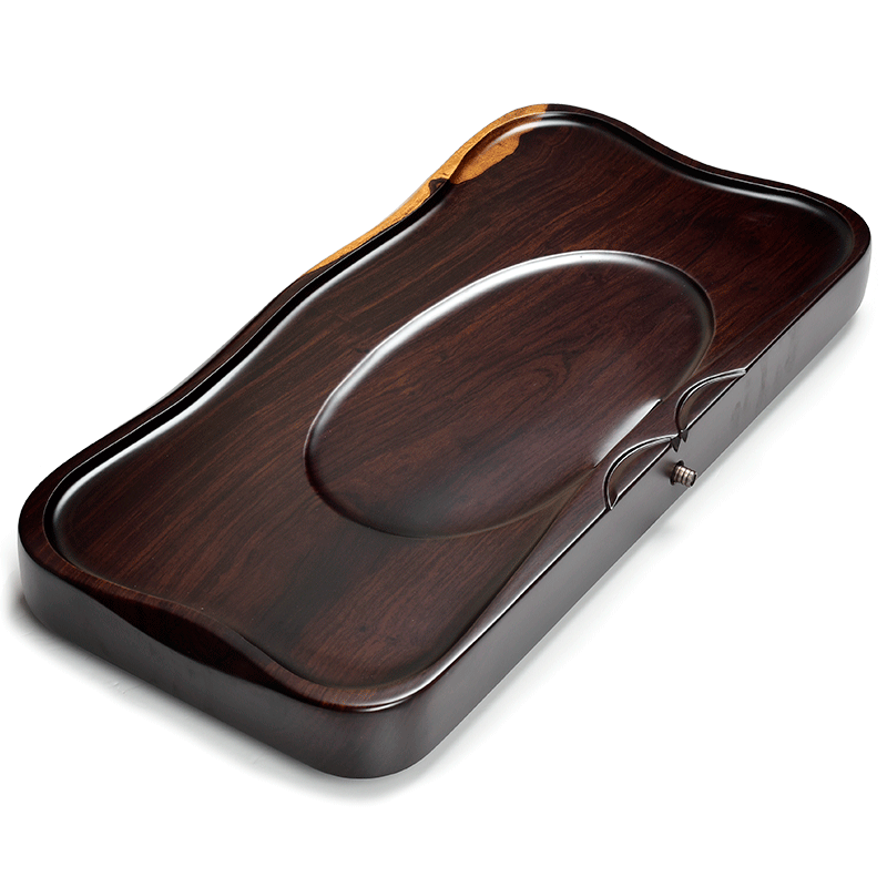 Annatto tea tray ebony the whole piece of solid wood tea tray tea sea plate large log kung fu tea tea saucer