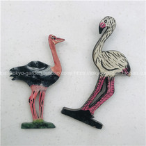 World Travel Commemorates Africa Kenya brings back wooden hand-painted ostrich refrigerator stickers large size companion gift