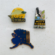 World Travel Commemorates the United States Alaska brings back topographic map Kochikan Misty Bay Metal Refrigerator Tape