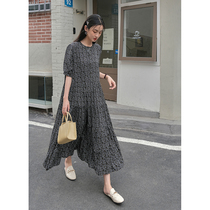 Love Rose French Retro Code Nice Clothes A-word Dress Female High Waist Harbor Windy Breaking Flower Summer