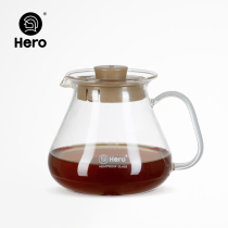 Hero Hero hand-brewed coffee pot glass heatable high temperature glass cooking coffee pot set Home sharing pot
