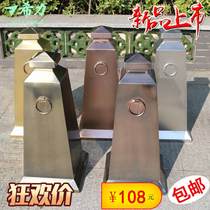 Customized high-grade stainless steel road cone roadblock square cone reflective cone parking lot road isolation pier safety warning ice cream