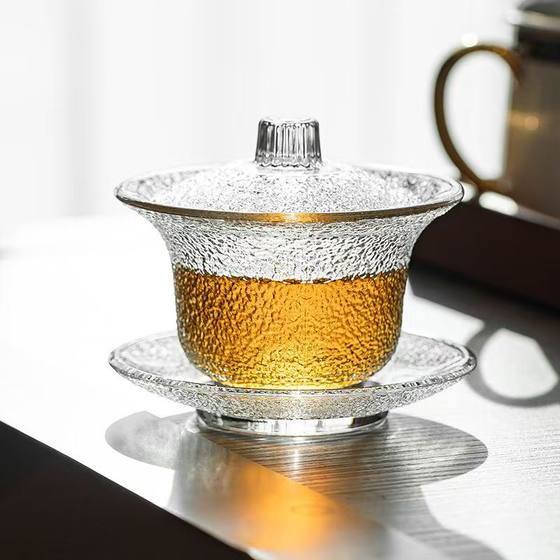 Glass cover bowl heat-resistant glass Sancai tea set with cover tea cup thickened new high-end household tea bowl set
Glass cover bowl heat-resistant glass Sancai tea set with cover tea cup thickened new high-end household tea bowl set