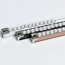 Curtain single-track pulley slide aluminum alloy rail double-track straight rail top-mounted side-mounted nano silent bracket accessories
