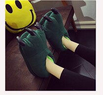 Footwear 2018 couple dormitory dinosaur warm shoes Korean version of doll plus size cotton slippers boy thick girl