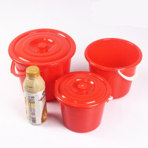 Watercolor hand carrying red drum 2l Tibucket Industrial Commercial small bucket Tuned Paint Lift Egg Bucket With Lid Bucket