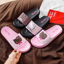 Thick-soled slippers summer ladies adult bathroom slippers indoor home home cute cartoon non-slip BAO WEN female