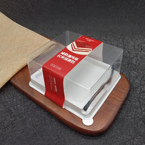 Net red salty cream red velvet cake box Black Forest cake box transparent West Point mousse cut packing box