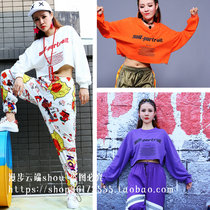 Autumn Korean version of loose hip-hop letters short sweater high waist navel jazz dancing top street dance costume