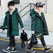 Korean boys' winter cotton coat 2022 new children's thickened mid-length cotton jacket middle-large children's down cotton coat