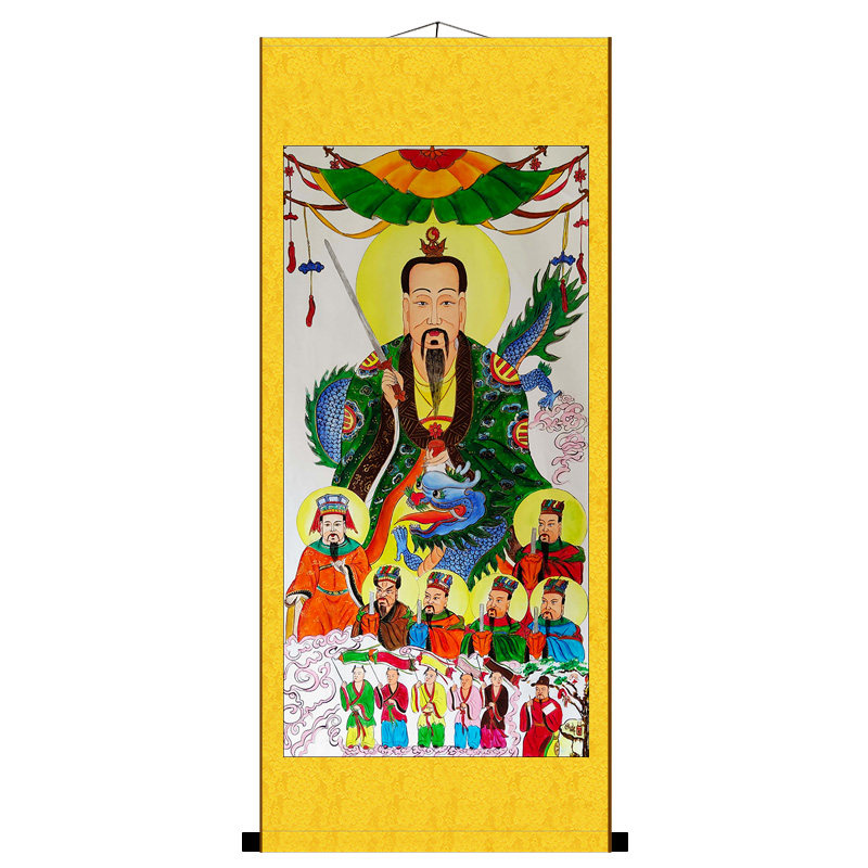 浙江手工绢布太乙救苦天尊挂画道家风格国画新中式装饰
