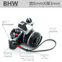 BHW 6mm Handmade camera Wristband Genuine leather Micro one-handed Lanyard Single repeated ancient cowhide Fuji Leica Nikon rope