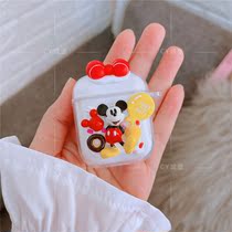 Handmade cream airpodspro earphone case for Apple 23 generation soft transparent bracelet cartoon Bluetooth protective cover