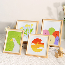 Oil pastel picture frame Nordic minimalist square photo frame wall mounted 6 inch 7 childrens photo album set custom