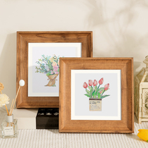 American retro creative square photo frame table hanging wall mounted photo 6 inch 7 8 small picture frame custom ornaments