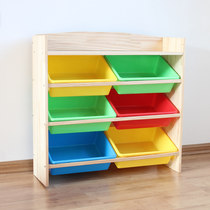 Children Solid Wood Toy Containing Rack Kindergarten Baby Multilayer Sorting Shelving Shelving Cabinet Storage Tank Storage Box Storage