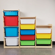 Solid wood Toy containing cabinet Childrens room Large capacity Living room Collation shelve with toy containing shelf Multilayer