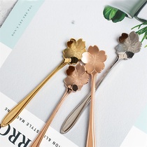 Spot Japan imported SALUS Sakura coffee spoon Gold exquisite spoon Cute stainless steel mixing spoon