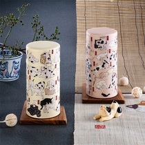 Japan imported Nitto stickers cat tea cans tinplate tea cans cartoon tea cups coffee cans storage