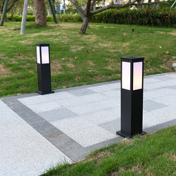 Simple modern solar lawn lamp outdoor waterproof garden lamp rooftop terrace villa power-connected dual-use lawn lamp