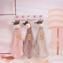 Cartoon velvet hand towel Coral velvet kitchen living room bathroom hand washing towel