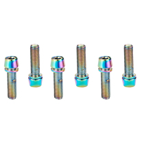 VSTEO Titanium plated colorful bicycle handle vertical brake tooth disc brake handle bottle holder screw M5 M6 stainless steel promotion