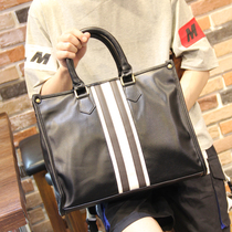 2020 new cowhide mens bag shoulder shoulder bag Hand bag horizontal leather business briefcase mens bag tide