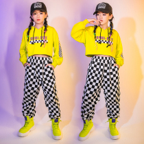 New girl hip-hop Truffle Navel Jazz Dance Style Performance Costume Jazz Children Perform HIPHOP Tide Suits