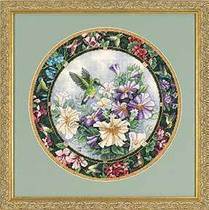 Dim35011 Hummingbird Plate Cross Embroidered Electronic Staping XSD Redrawing Source File Saga Format