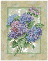 Dim35022 Hydrangea Cross Embroidered Electronic Stamp XSD Redrawing Source File Saga Format