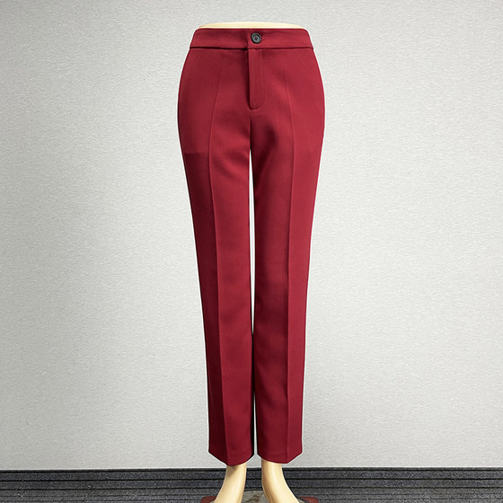 Burgundy trousers straight trousers for women 2024 mid-waist slim professional clothing hotel uniform formal trousers pencil trousers trousers
Burgundy trousers straight trousers for women 2024 mid-waist slim professional clothing hotel uniform formal trousers pencil trousers trousers