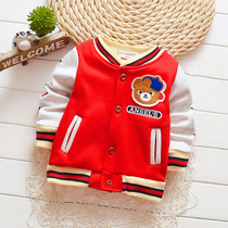 Baby plus velvet coat 2021 autumn and winter new 0-1-2-3-year-old baby cardigan winter baseball suit for boys and girls