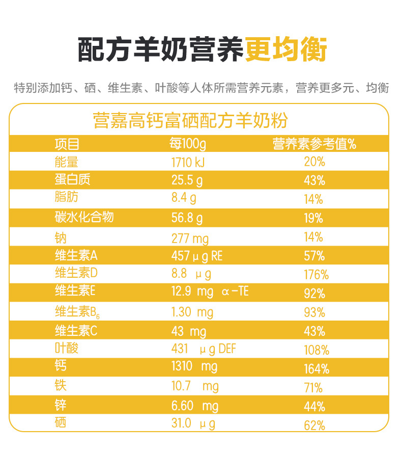 佳贝艾特中老年成人高钙羊奶粉实发800g