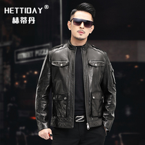 Headlayer Sheep Leather Leather Leather Leather Clothing Man Retro Body Fashion Henning New Locomotive Leather Jacket Spring Autumn Thin Coat Tide