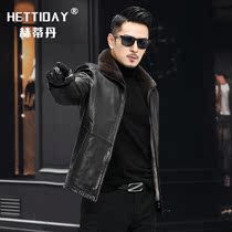 Henning Genuine Leather Fur Coat Mens Mink Liner Sheep Leather Short Mink Leather Jacket Leather Mink Fur Fur Coats Winter