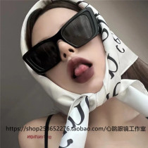 2022 new big frame cat eye sunglasses black boomer girl with concave styling display slim personality European and American sunglasses