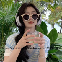 Classic Minima Small White Frame Glasses Mesh Red Small Face 100 Hitch Woman Cute Recessed Styling Sunglasses Tide Retro Fashion