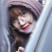 Korean version of Hong Kong style retro box metal glasses frame lisa with literary temperament frame red face myopia