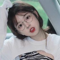 Vegan Metal Oval frame Glasses retro students have a number of internet red Korean versions of small faces with wind and art Fan myopia