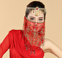 Neon clothes belly dance veil plum sequins Indian dance clothing accessories Belly dance performance props multi-color women