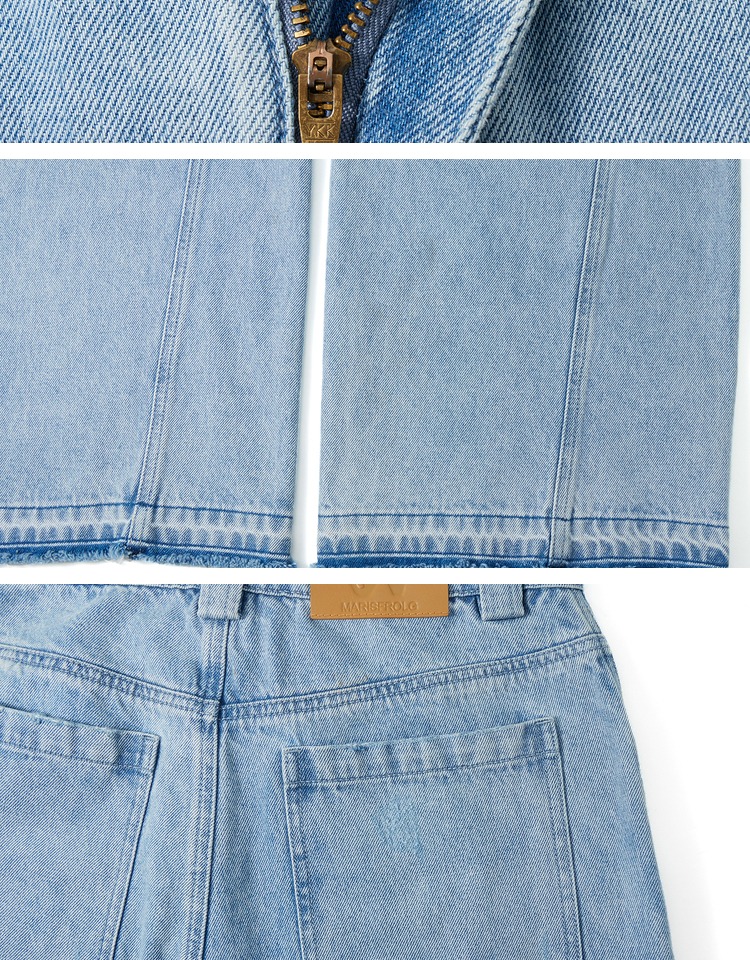 【休闲系列】玛丝菲尔23春装新款牛仔棉高腰设计感直筒裤裤子女