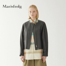 Marisfrolg Marsfield leather autumn 2020 new short fashion motorcycle leather jacket womens clothing
