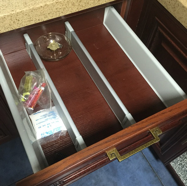 多功能抽屉分隔分隔板伸缩隔板铝合金间隔板抽屉活动隔断自由组合