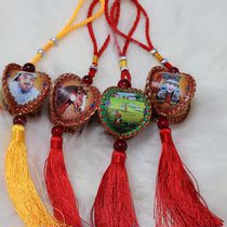 Mongolian characteristic handmade leather painting style synthetic leather car hanging decoration safe auspicious car hanging creative gift