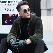 Haining mink coat men imported whole mink fur slim hooded fur men short mink coat men winter