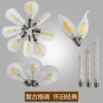 Love Dison Bulb Adornment e27e14 Screw Mouth Warm Yellow Light Creative Candle Bulb Led Hemp Rope Dragon Bead Tungsten Filament