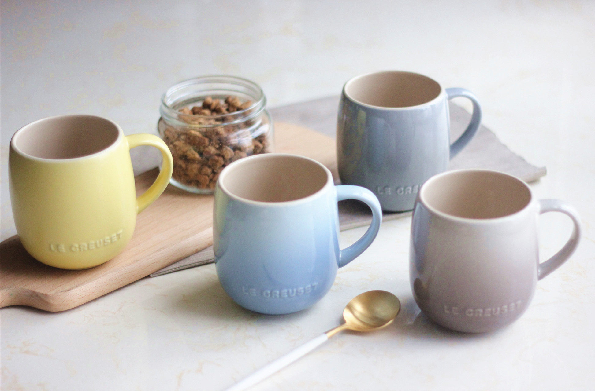 法国酷彩lecreuset杯子u形型杯小胖胖杯蛋杯380ml