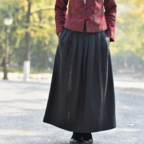 (The traces of the years) yi jin edge xiang yun sha original clothing design heavy silk grapes and waist skirt Wild