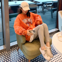 Design sense fake two pieces of sweater female spring and autumn thin 2021 Korean version of loose careful machine niche round neck jacket